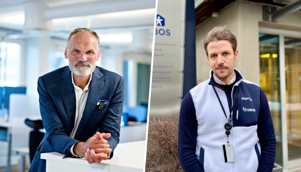 Arbeidende styreleder Klaus-Anders Nysteen i Heder Bank og administrerende direktør Tore Weldingh i Obos-banken.