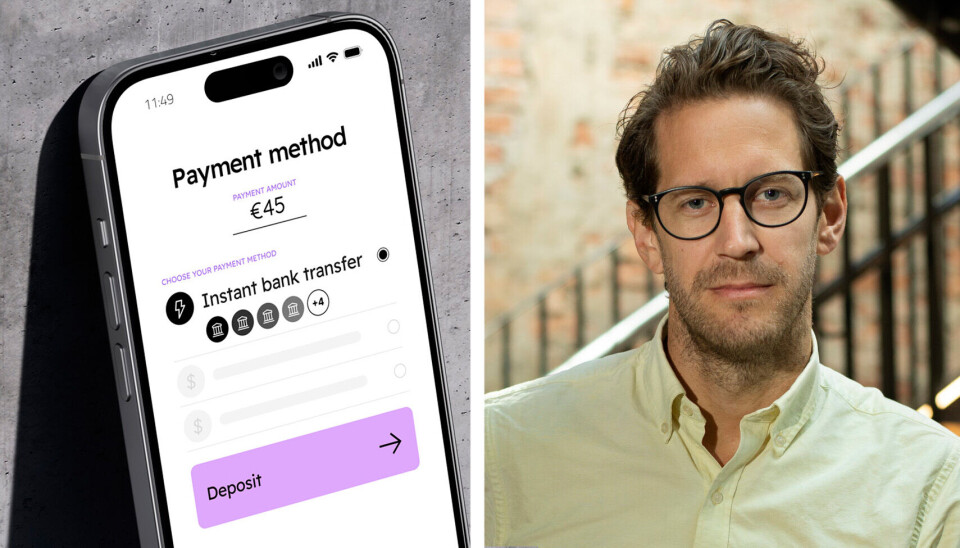Johan Strand, administrerende direktør i Zimpler og skjermdump av selskapets konto-til-konto-tjeneste.